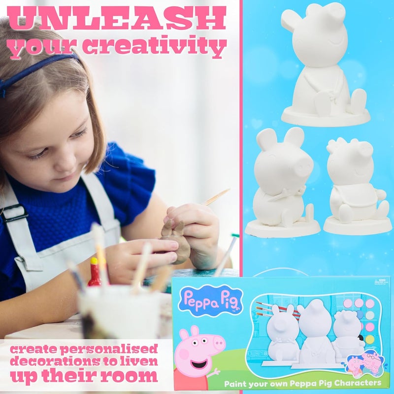 Get Trend Peppa Pig Paint Your Own Figurines Kit, Plaster Painting Set for Kids, Arts and Crafts for Girls, DIY Craft Kit, Gifts for Girls (Multi Peppa Pig) - Image 5